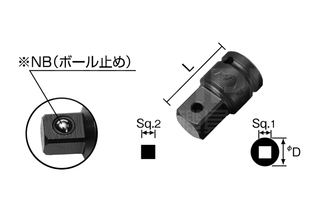 转换接头-6.35mm(1/4”)方形驱动套筒