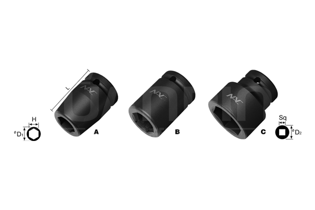 标准内六角套筒-19.0mm(3/4”)方形驱动套筒