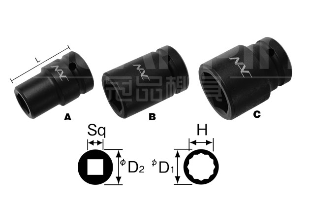 标准梅花套筒-12.7mm(1/2”)方形驱动套筒